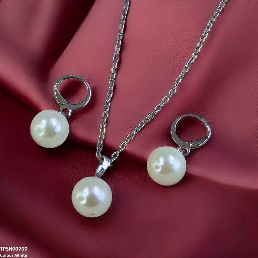 TPSH00700 SDQ Pearl Drop Pendant Set - TPSH