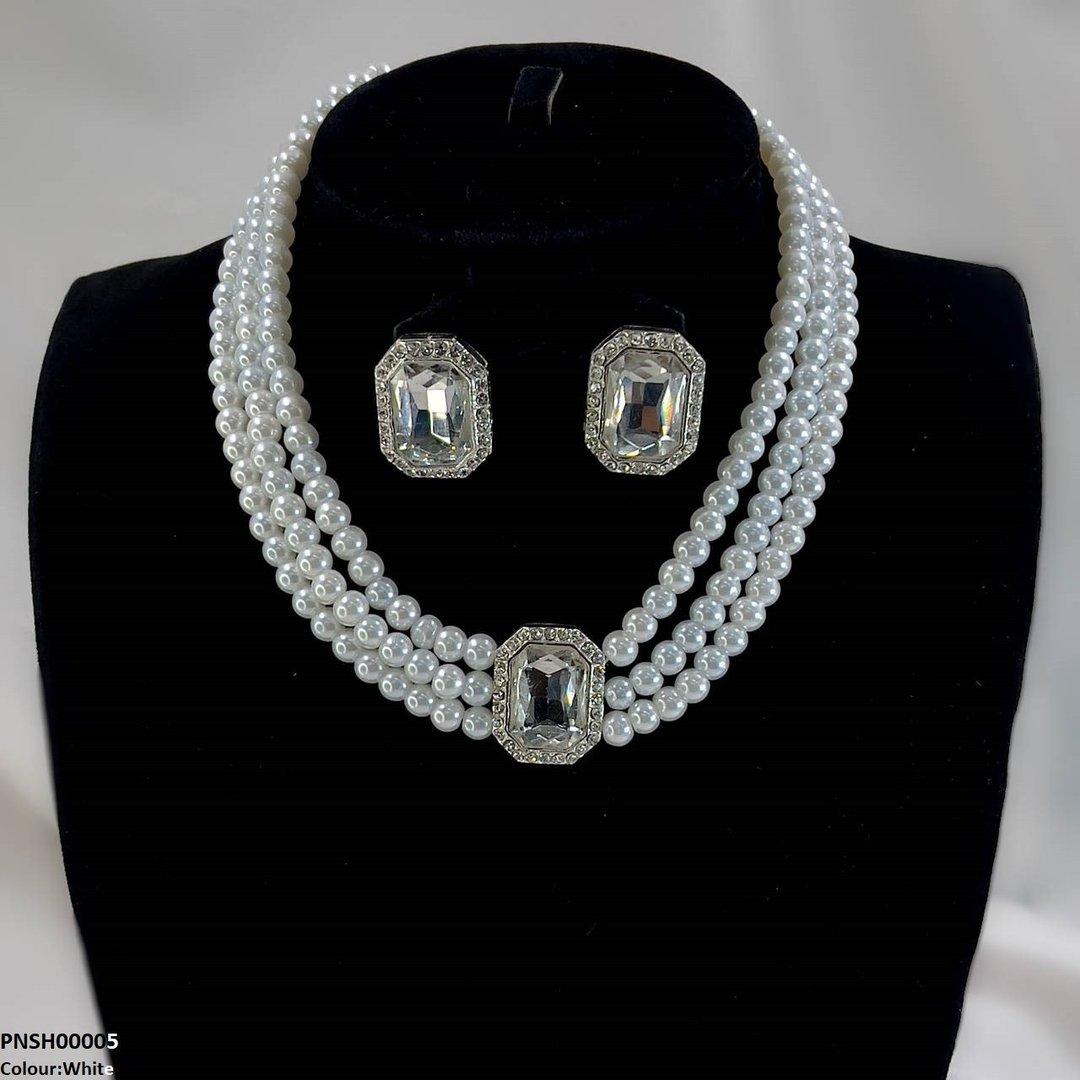 PNSH00005 SDQ Rectangle Necklace Set - PNSH