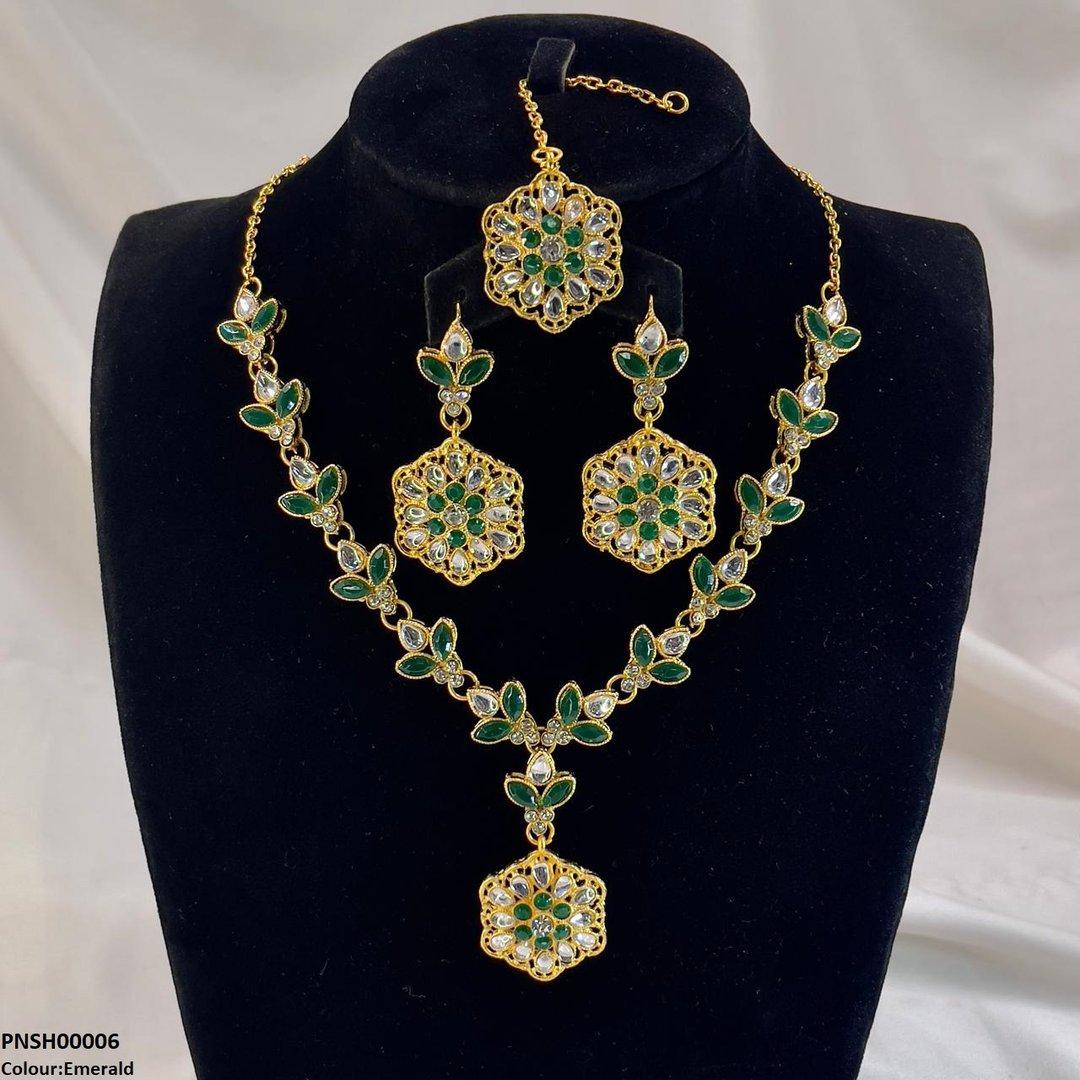 PNSH00006 FRN Tear/Flower Drop Necklace Set - PNSH