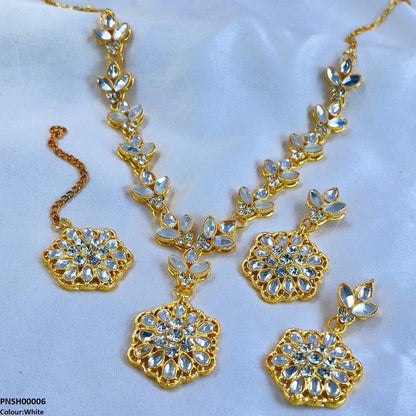 PNSH00006 FRN Tear/Flower Drop Necklace Set - PNSH