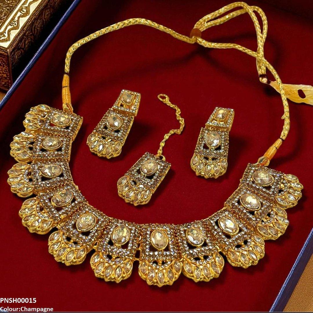 PNSH00015 FRN Marquise/Oval Necklace Set - PNSH