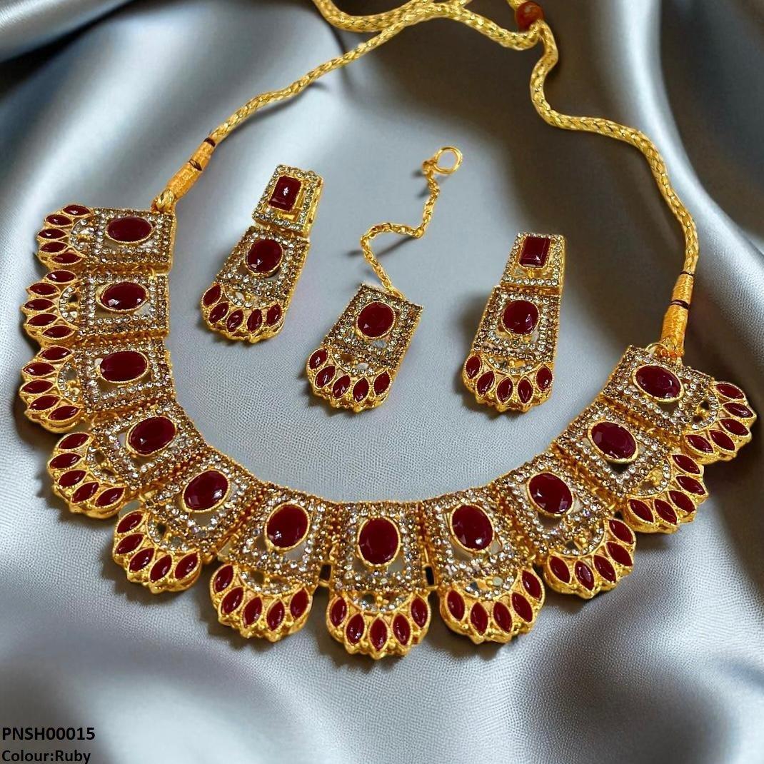 PNSH00015 FRN Marquise/Oval Necklace Set - PNSH