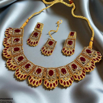 PNSH00015 FRN Marquise/Oval Necklace Set - PNSH