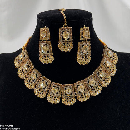 PNSH00015 FRN Marquise/Oval Necklace Set - PNSH