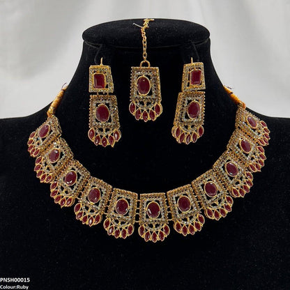 PNSH00015 FRN Marquise/Oval Necklace Set - PNSH