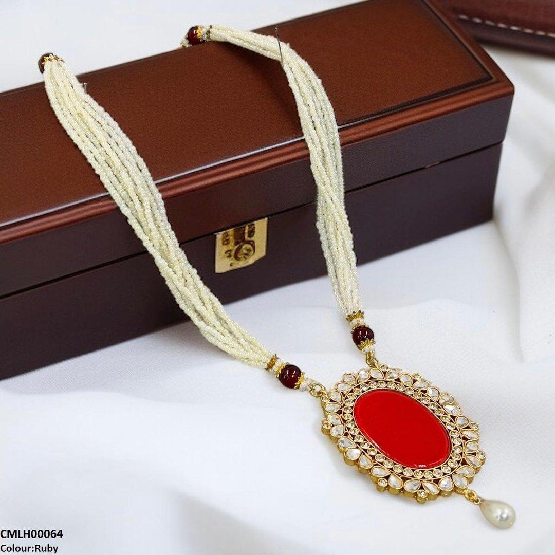 CMLH00064 SDQ Oval/Tear Pearl Drop Mala - CMLH