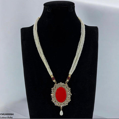 CMLH00064 SDQ Oval/Tear Pearl Drop Mala - CMLH