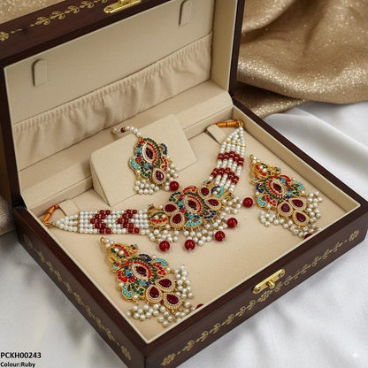 PCKH00243 SDQ Oval/Tear Pearl Choker Set - PCKH