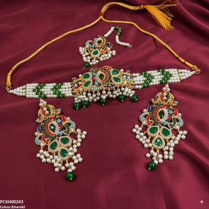 PCKH00243 SDQ Oval/Tear Pearl Choker Set - PCKH