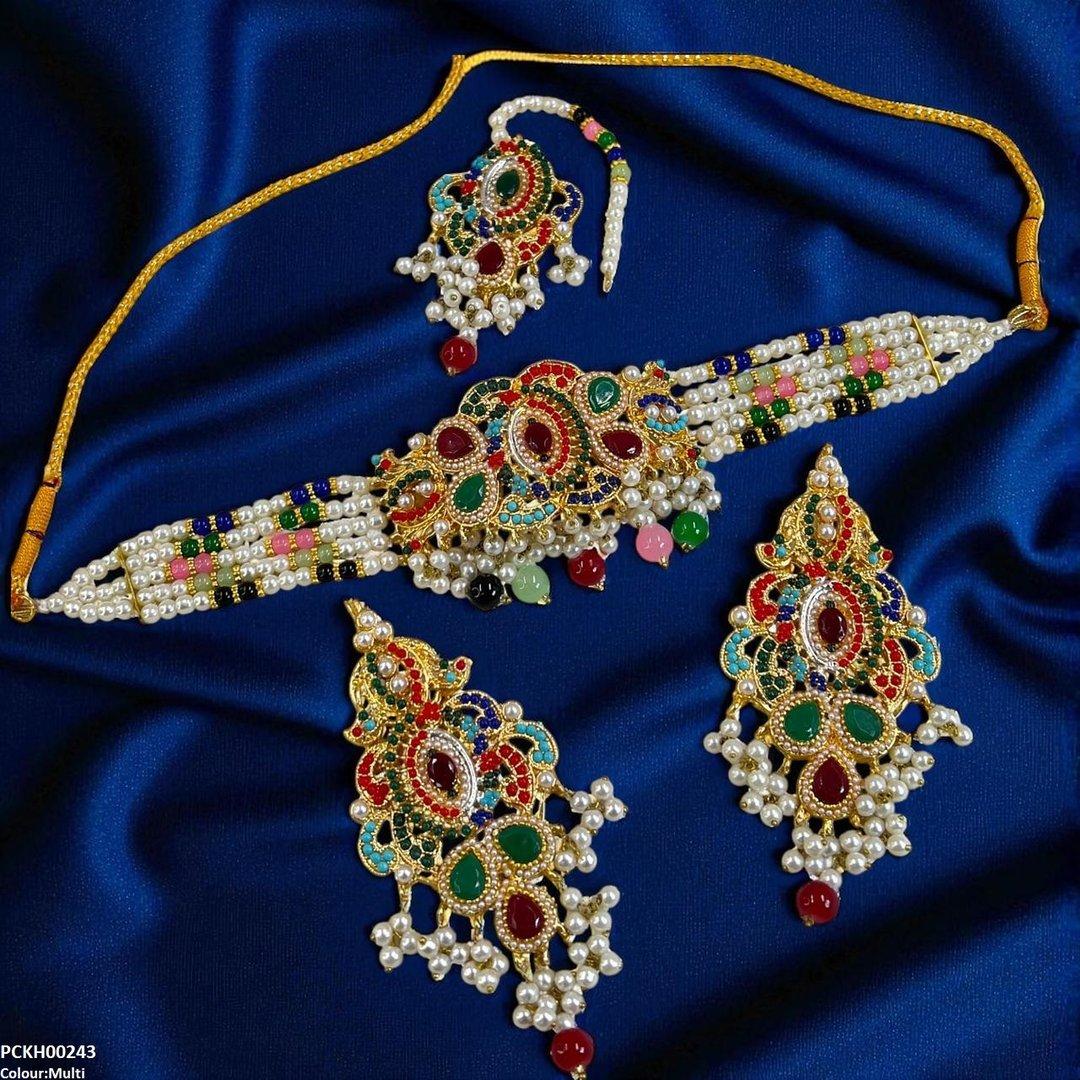 PCKH00243 SDQ Oval/Tear Pearl Choker Set - PCKH