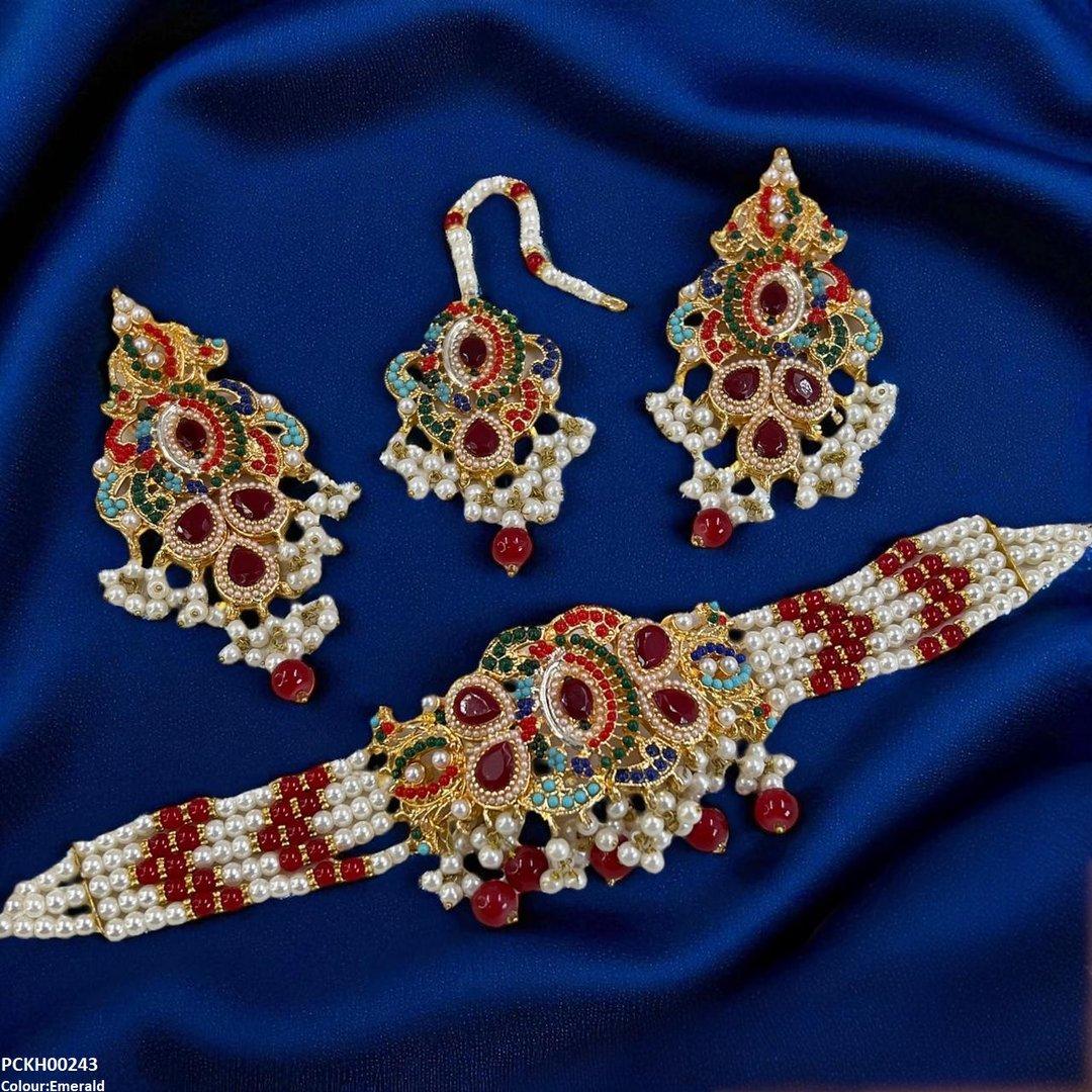 PCKH00243 SDQ Oval/Tear Pearl Choker Set - PCKH