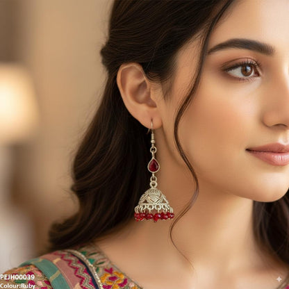 PEJH00039 SDQ Tear Pearl Drop Jhumki - PEJH