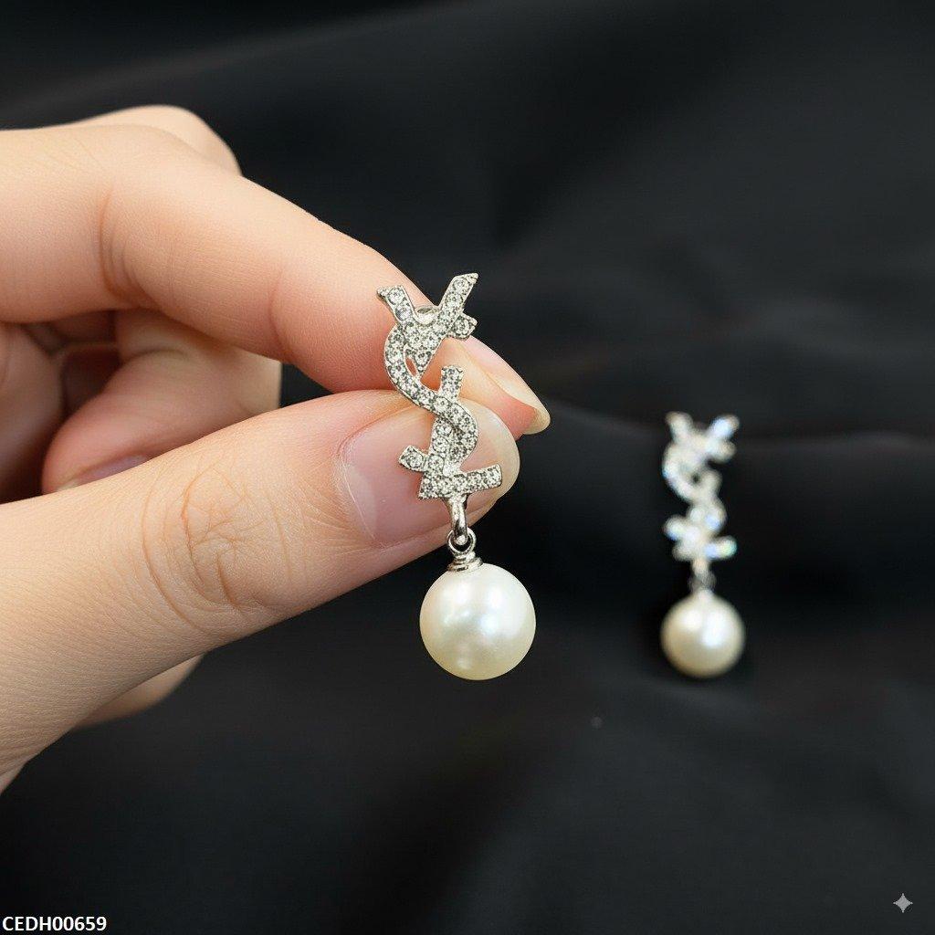 CEDH00659 SDQ Pearl Drop Earrings - CEDH