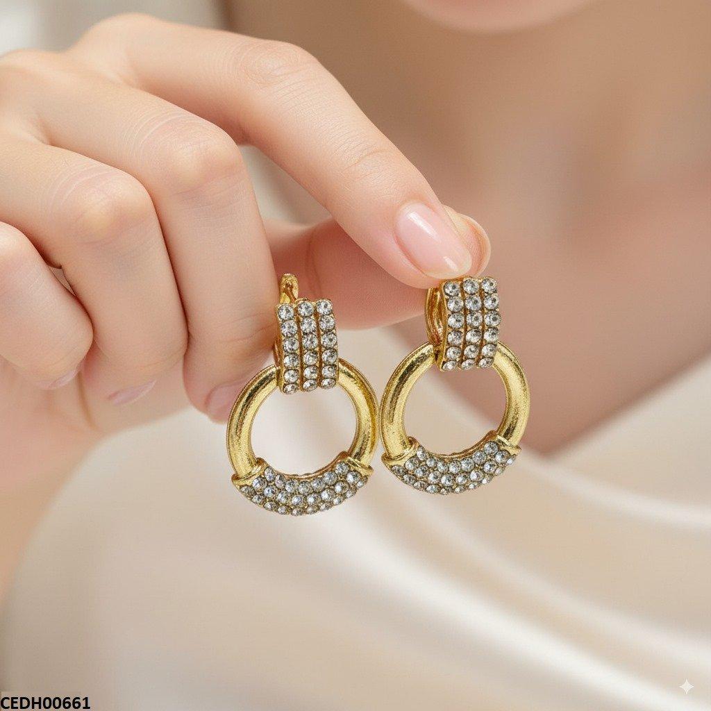 CEDH00661 SDQ Round Drop Earrings  - CEDH