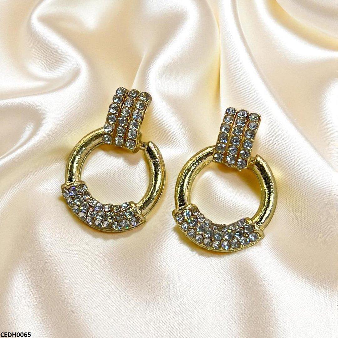 CEDH00661 SDQ Round Drop Earrings  - CEDH