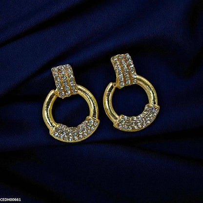 CEDH00661 SDQ Round Drop Earrings  - CEDH