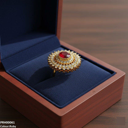 PRH00061 FRN Round Marquise Ring Adjustable - PRH