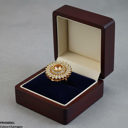 PRH00061 FRN Round Marquise Ring Adjustable - PRH