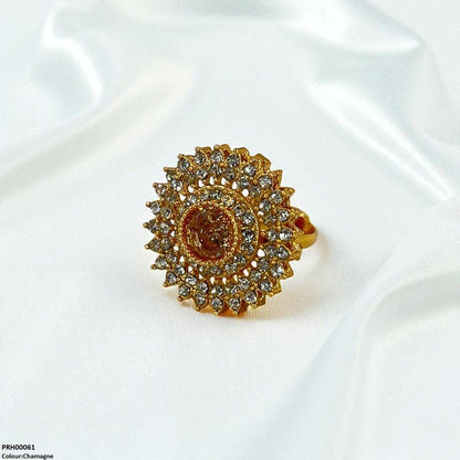 PRH00061 FRN Round Marquise Ring Adjustable - PRH
