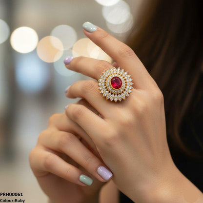 PRH00061 FRN Round Marquise Ring Adjustable - PRH