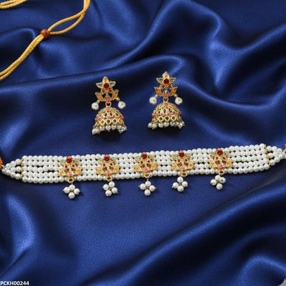 PCKH00244 MZM Multi Star Pearl Drop Choker Set - PCKH