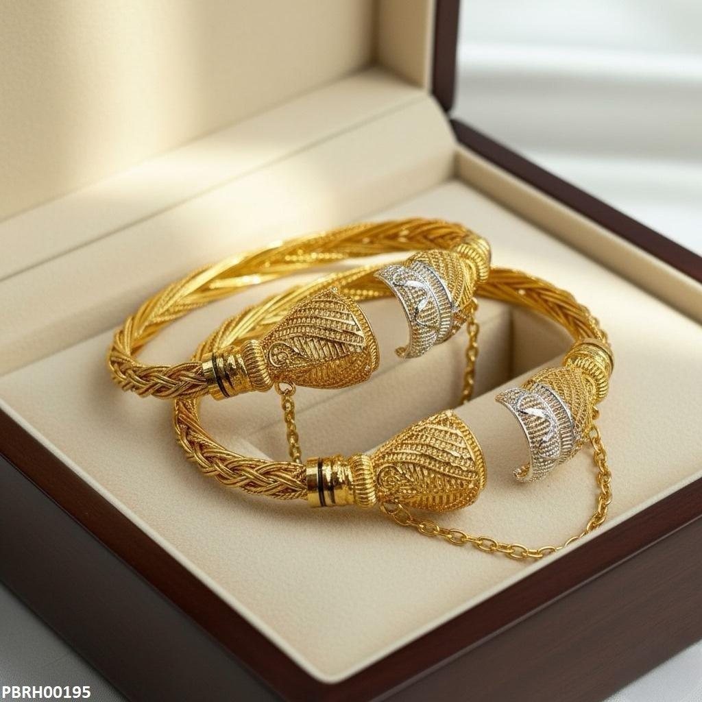 PBRH00195 MZM Twisted  Screw Adjustable Bangle Set - PBRH