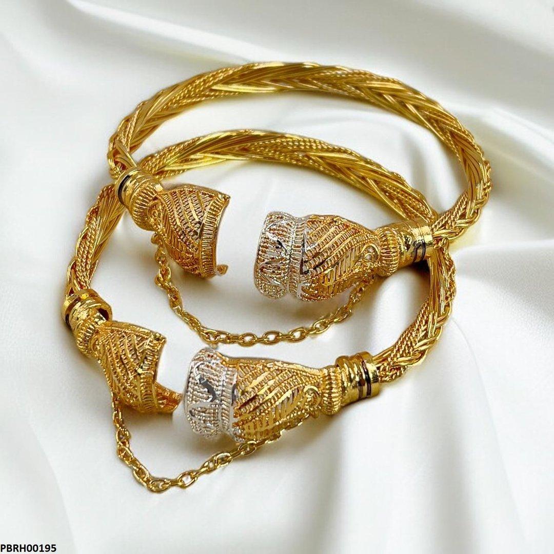 PBRH00195 MZM Twisted  Screw Adjustable Bangle Set - PBRH