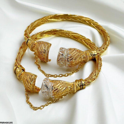 PBRH00195 MZM Twisted  Screw Adjustable Bangle Set - PBRH
