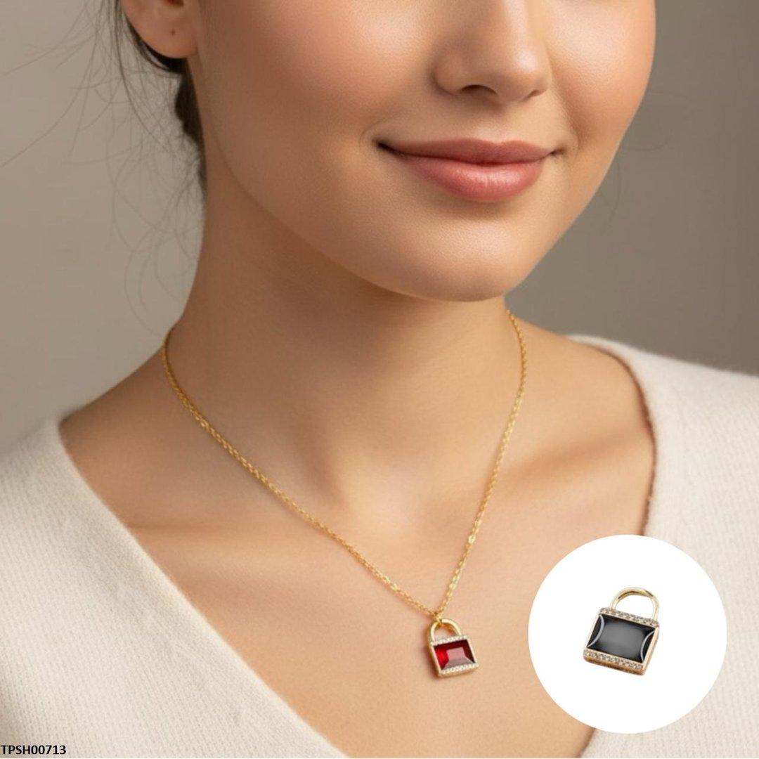 TPSH00713 SDQ Lock Pendant With  Chain - TPSH