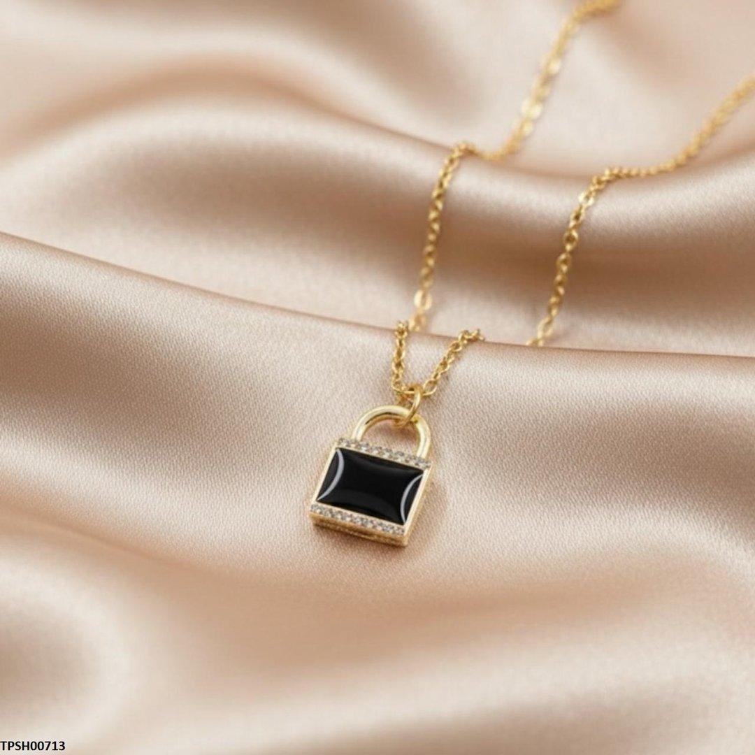 TPSH00713 SDQ Lock Pendant With  Chain - TPSH