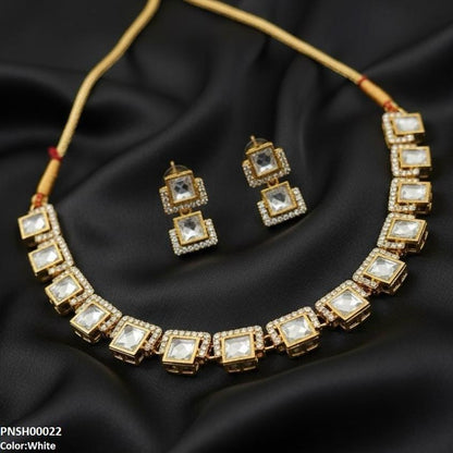 PNSH00022 FRN Square Necklace Set - PNSH