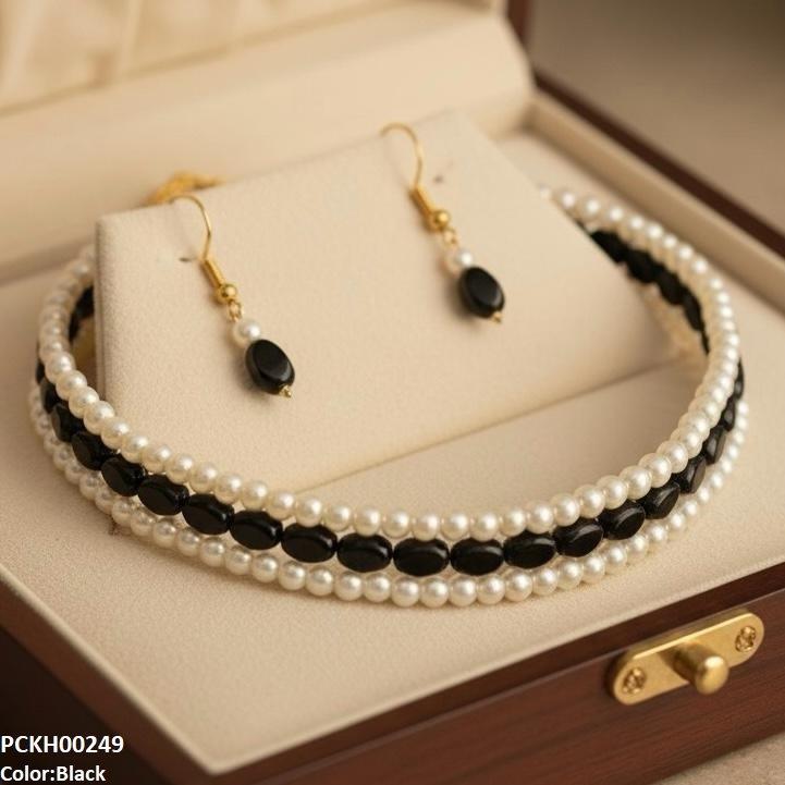 PCKH00249 FRN Three-Layered Pearl Choker Set - PCKH