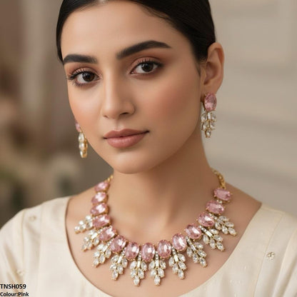 TNSH059 BQN Oval Pear Necklace Set