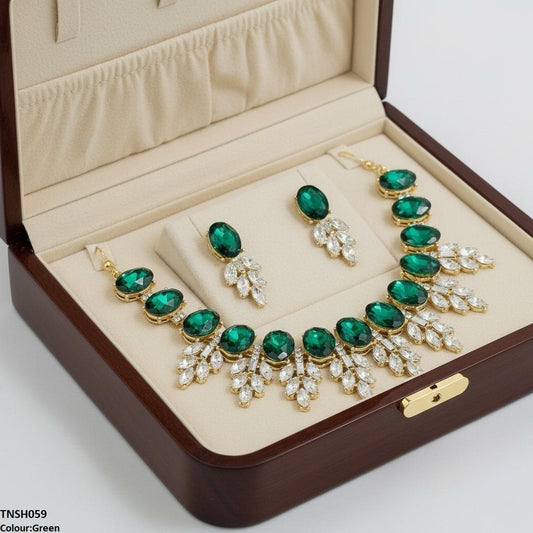 TNSH059 BQN Oval Pear Necklace Set