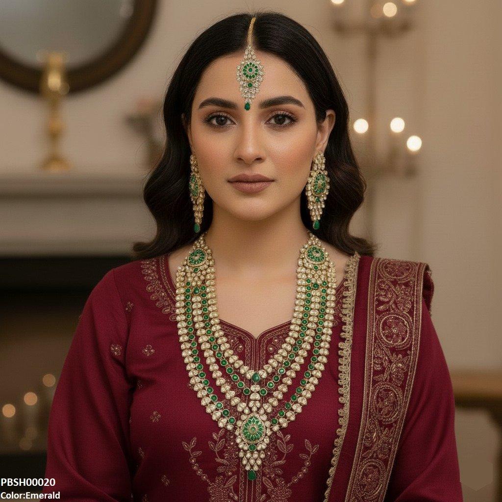 PBSH00020 FRN Tear Flower Bridal Mala Set - PBSH