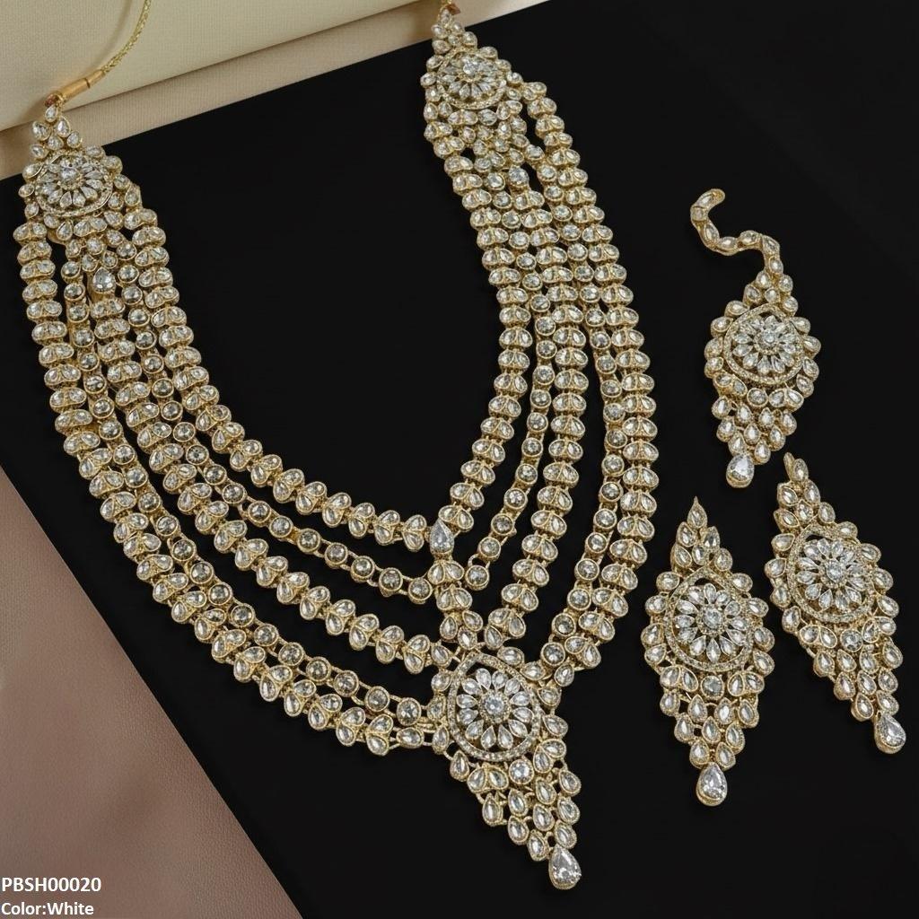 PBSH00020 FRN Tear Flower Bridal Mala Set - PBSH