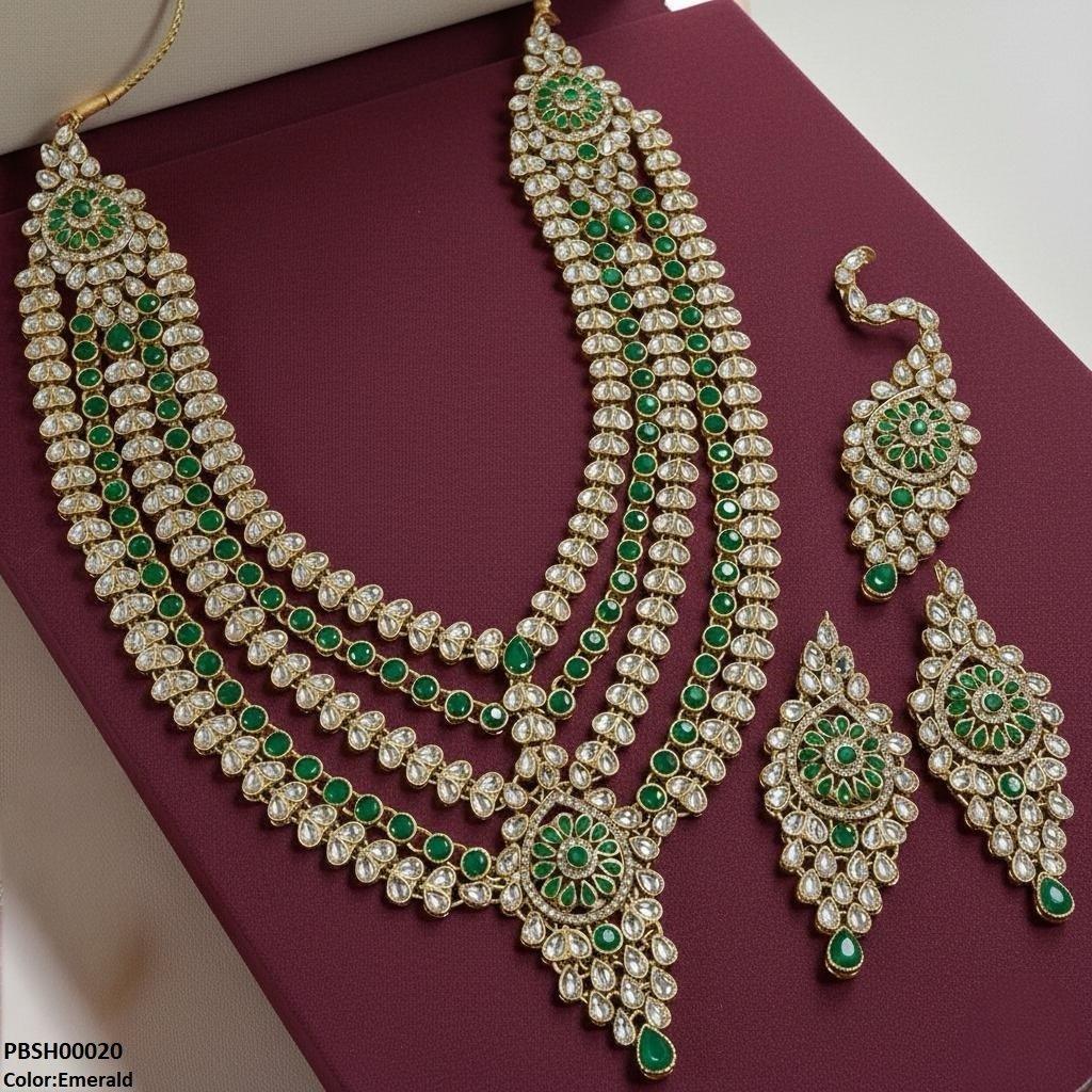 PBSH00020 FRN Tear Flower Bridal Mala Set - PBSH