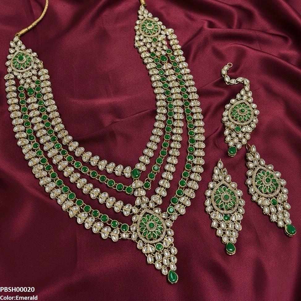 PBSH00020 FRN Tear Flower Bridal Mala Set - PBSH