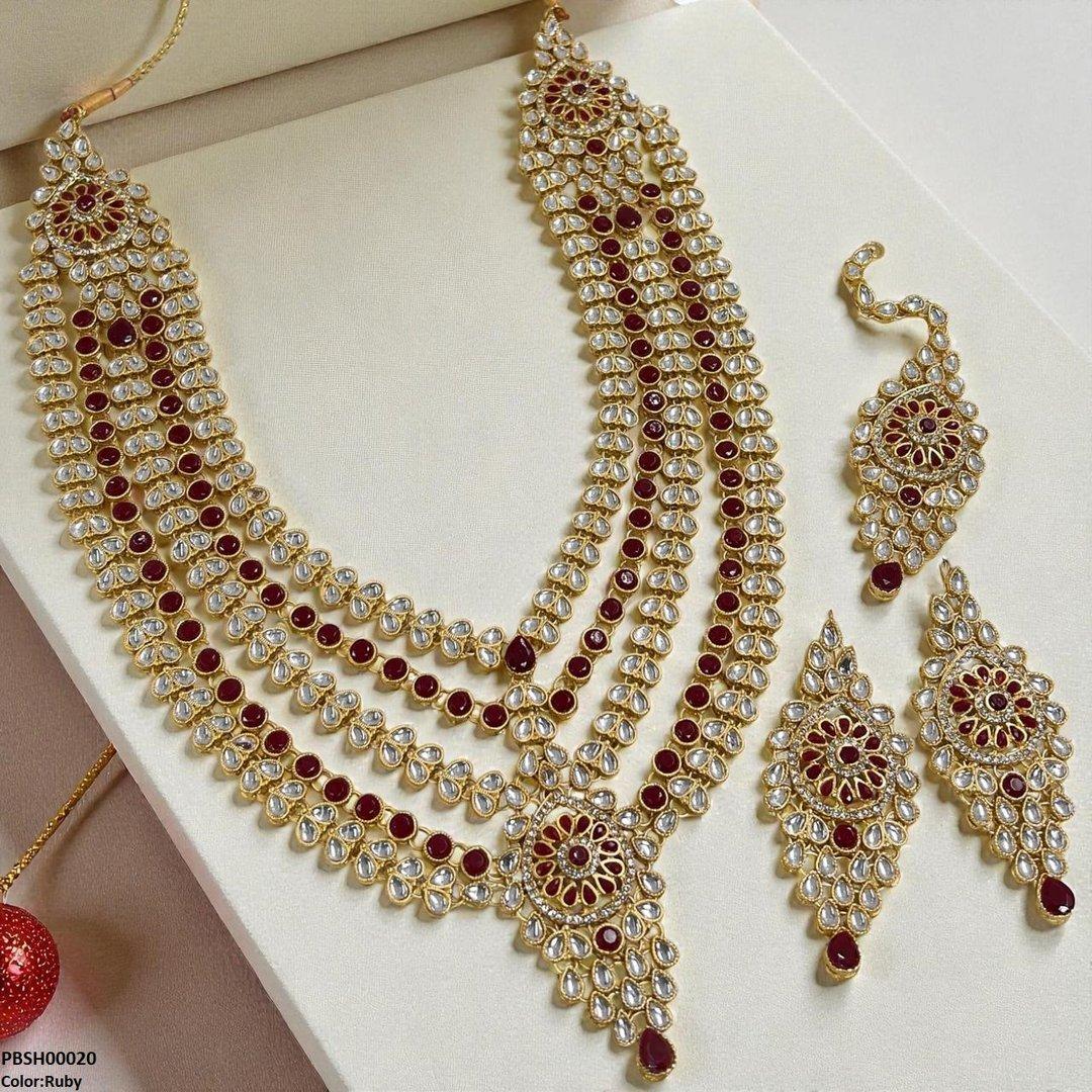 PBSH00020 FRN Tear Flower Bridal Mala Set - PBSH