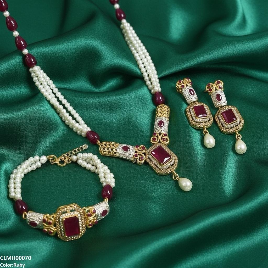 CMLH00070 SDQ Rectangle Pearl Drop Mala Set - CMLH