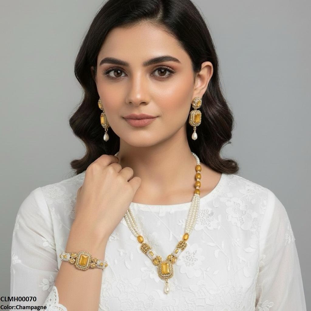 CMLH00070 SDQ Rectangle Pearl Drop Mala Set - CMLH