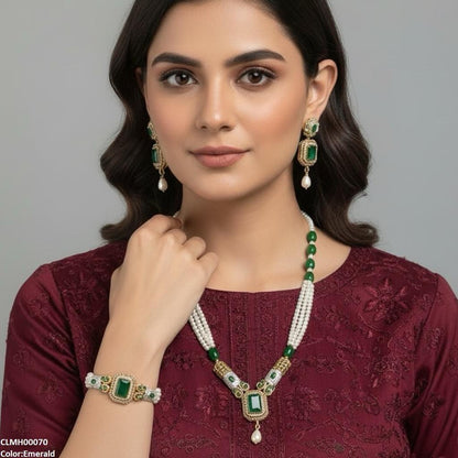 CMLH00070 SDQ Rectangle Pearl Drop Mala Set - CMLH