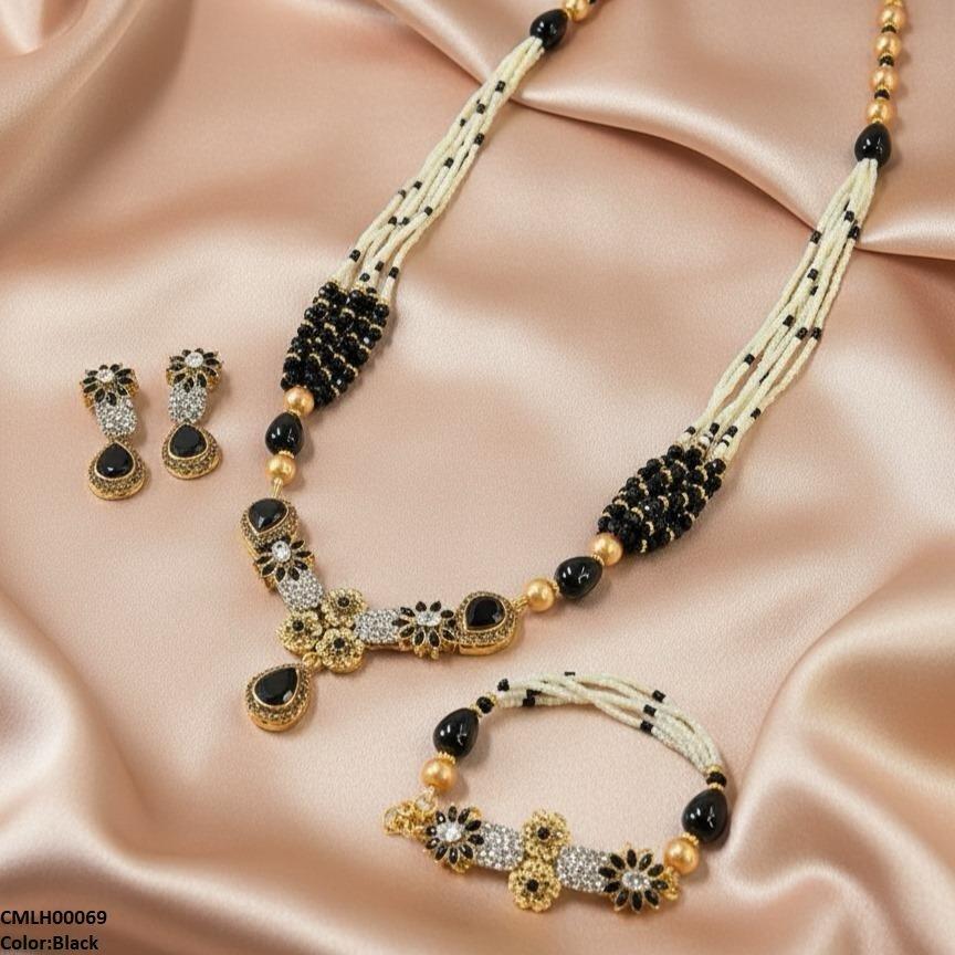 CMLH00069 SDQ Flower Tear Drop Mala Set - CMLH