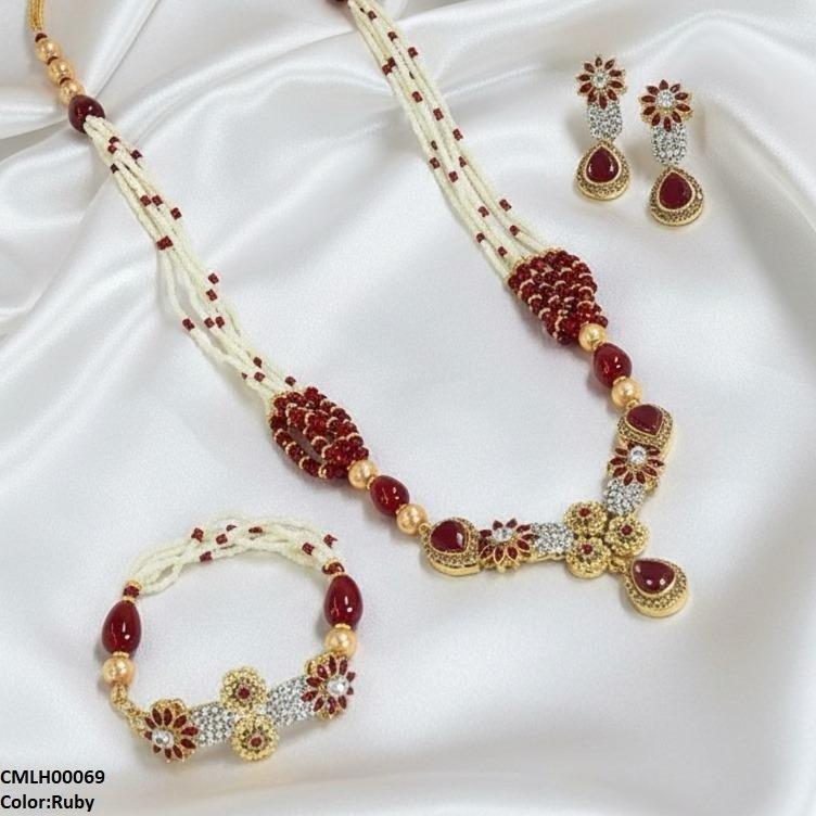 CMLH00069 SDQ Flower Tear Drop Mala Set - CMLH