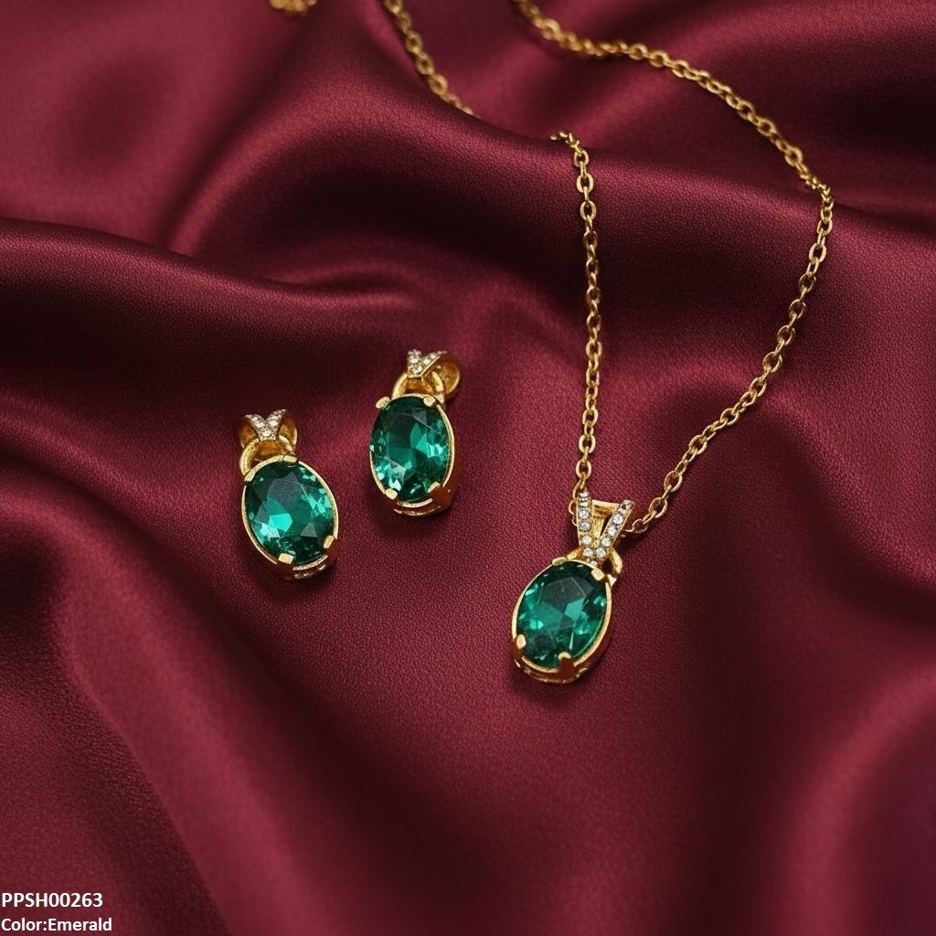 PPSH00263 SDQ Oval Drop Pedant Set - PPSH