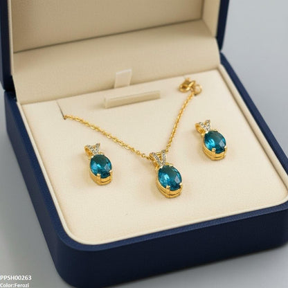 PPSH00263 SDQ Oval Drop Pedant Set - PPSH