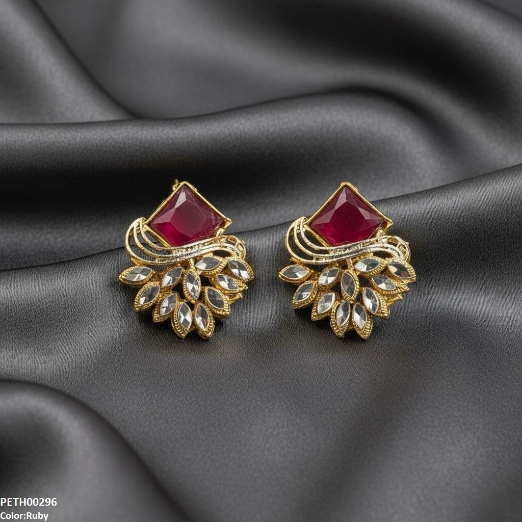 PETH00296 FRN Square/Marquise Leaf Tops Pair - PETH