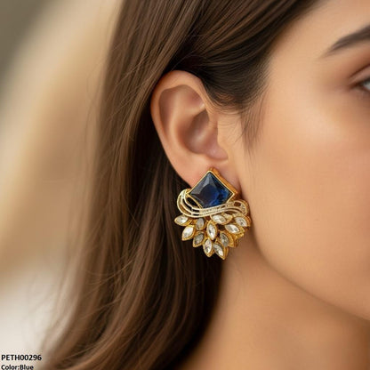 PETH00296 FRN Square/Marquise Leaf Tops Pair - PETH