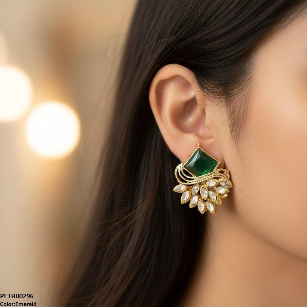 PETH00296 FRN Square/Marquise Leaf Tops Pair - PETH