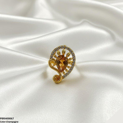 PRH00067 FRN Tear Flower Ring Adjustable - PRH